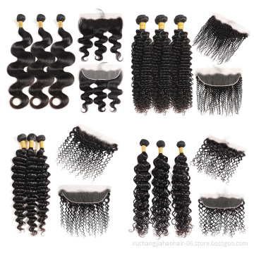 wholesale 4x4 5x5 6x6 7x7 13x4 13x6 Swiss HD Lace Closure Virgin Hair Frontal Human Hair Bundles with HD Lace Frontal